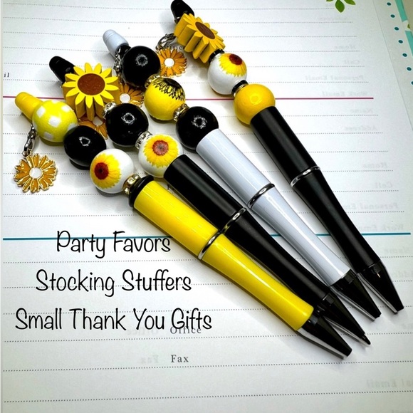 Writing Pens Set of 4 Custom Sunflower Office Home Gifts - Picture 1 of 2
